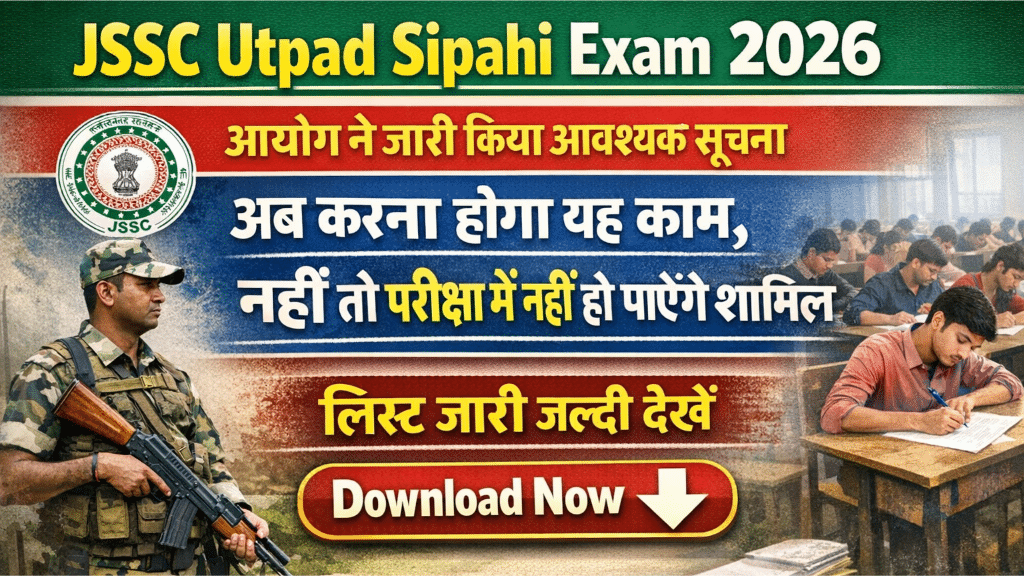JSSC Utpad Sipahi Exam 2026 Update