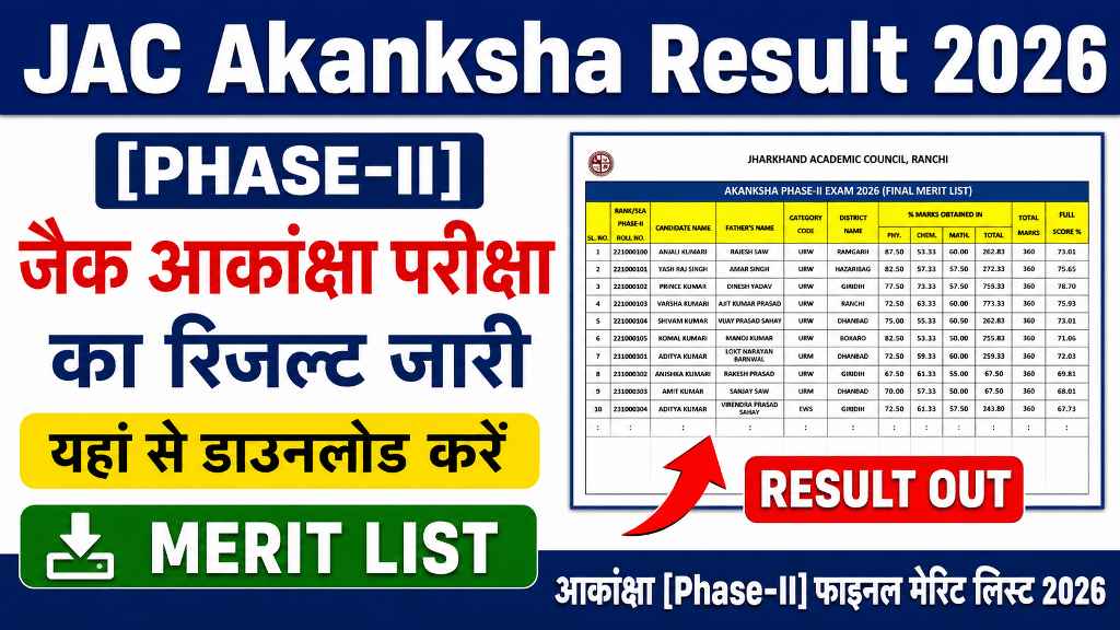 JAC Akanksha Result 2026